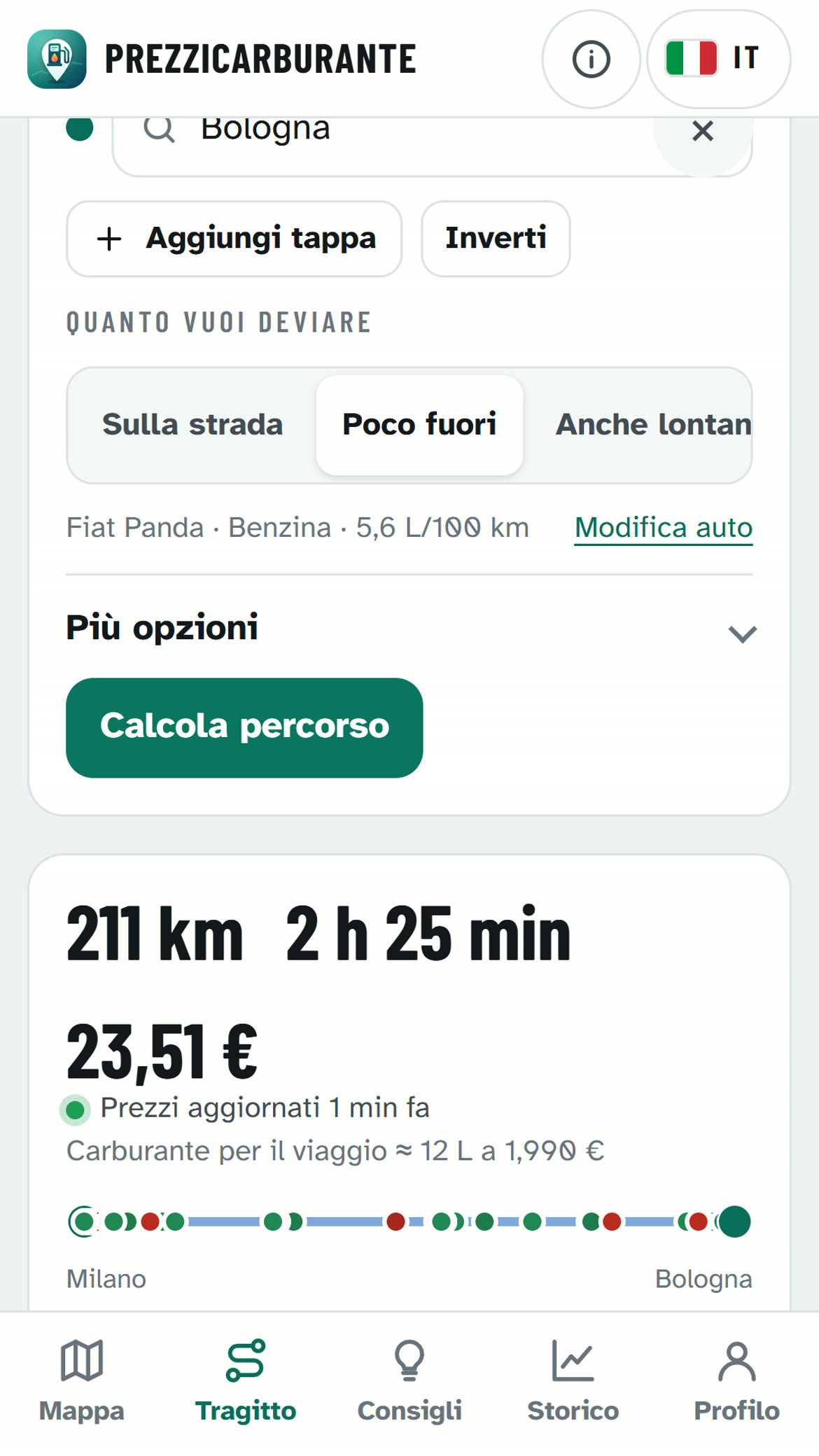 Il Tragitto: Partenza, arrivo e auto: quanto costa il viaggio e dove fermarsi lungo il percorso.
